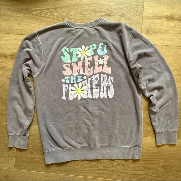 Living Fully Co. Stop & smell the flowers sweatshirt - Picture 4 of 4